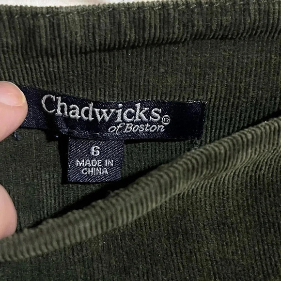 Chadwick’s of Boston pull on comfort stretch corduroy green pants 6 - Picture 3 of 5